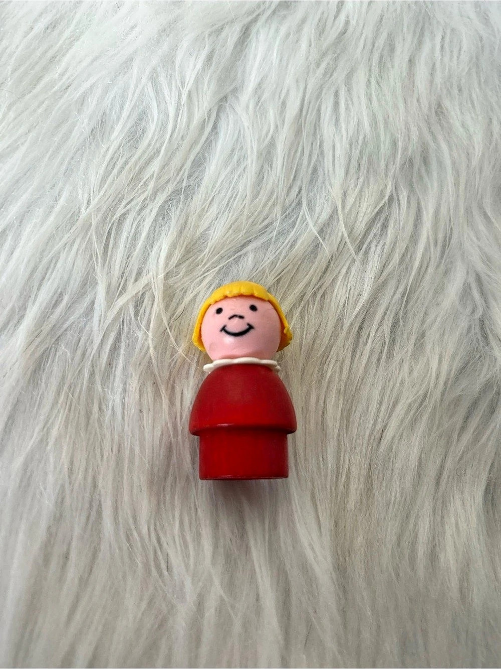 Fisher-Price Vintage Little People Red Body Yellow Hair Girl Figure